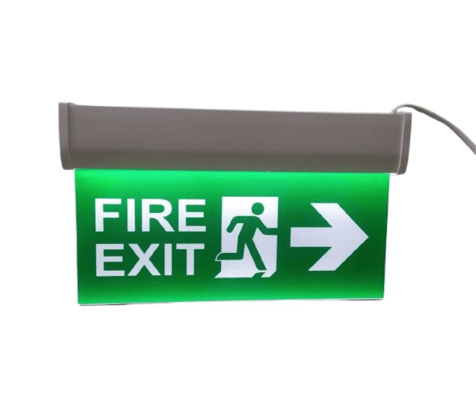 FIRE EXIT ARROW MAN RUNNING